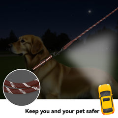 Tairro long dog training leash 15ft black color with extended reach.