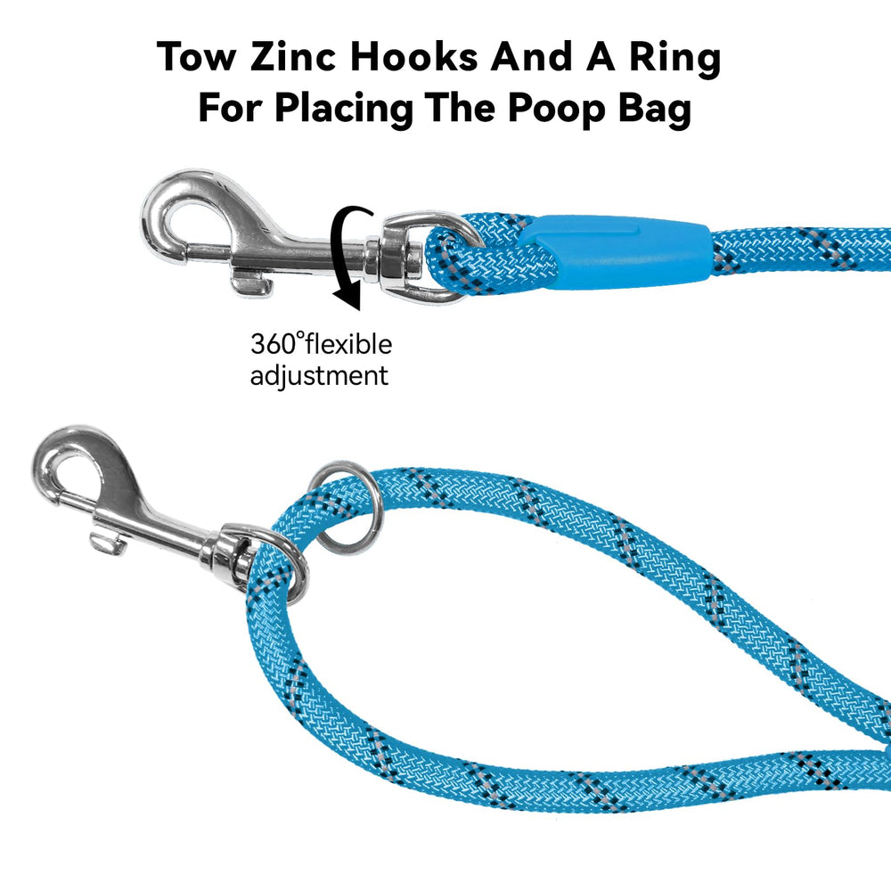 Tairro long dog training leash 30ft blue expands recall range during walks.