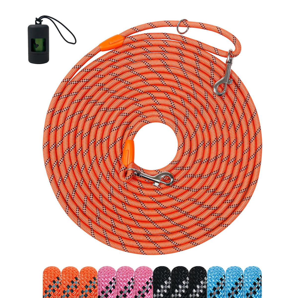 Tairro long dog training leash 6ft orange color for focused training sessions.