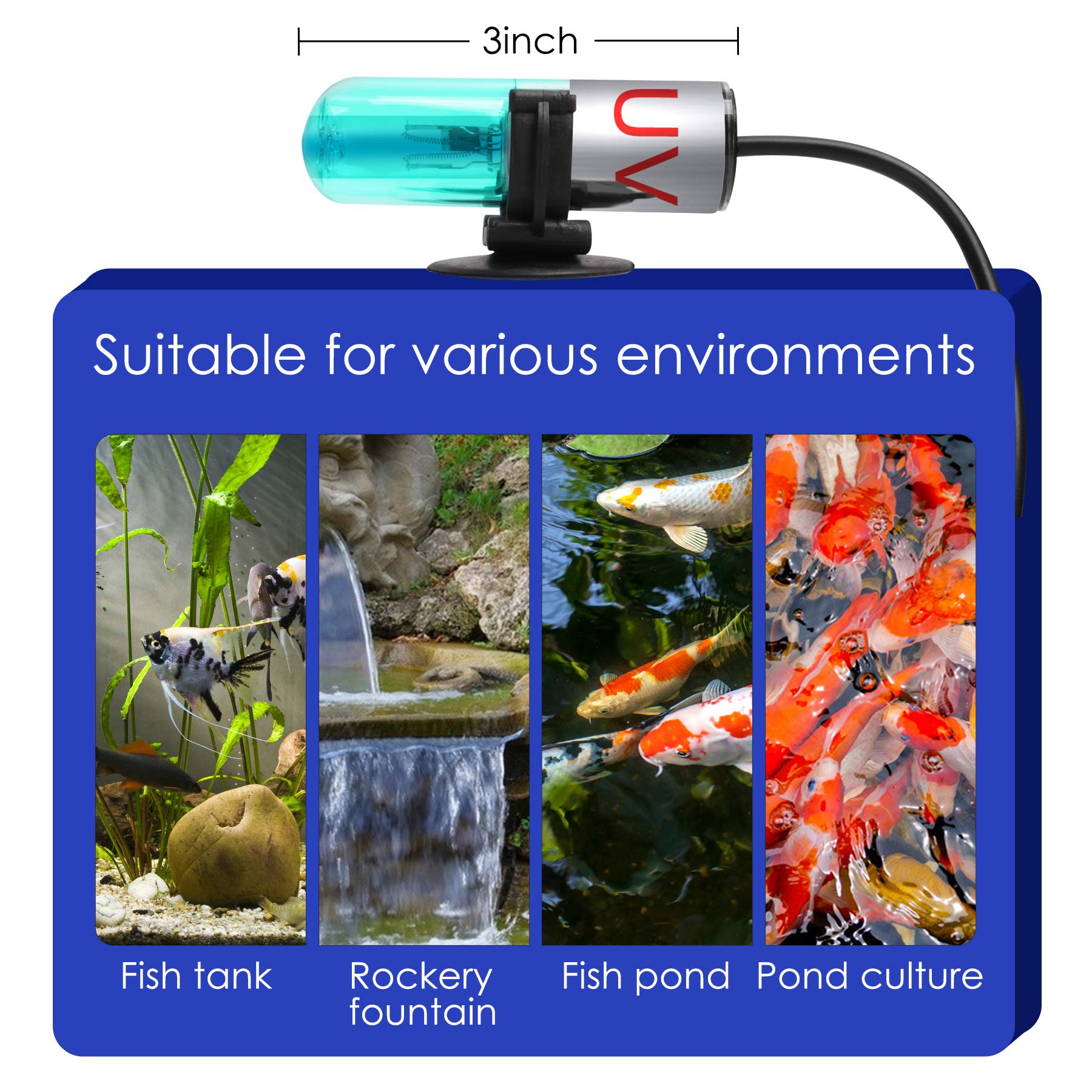 TAISHAN Aquarium Clean Light features easy plug-in setup