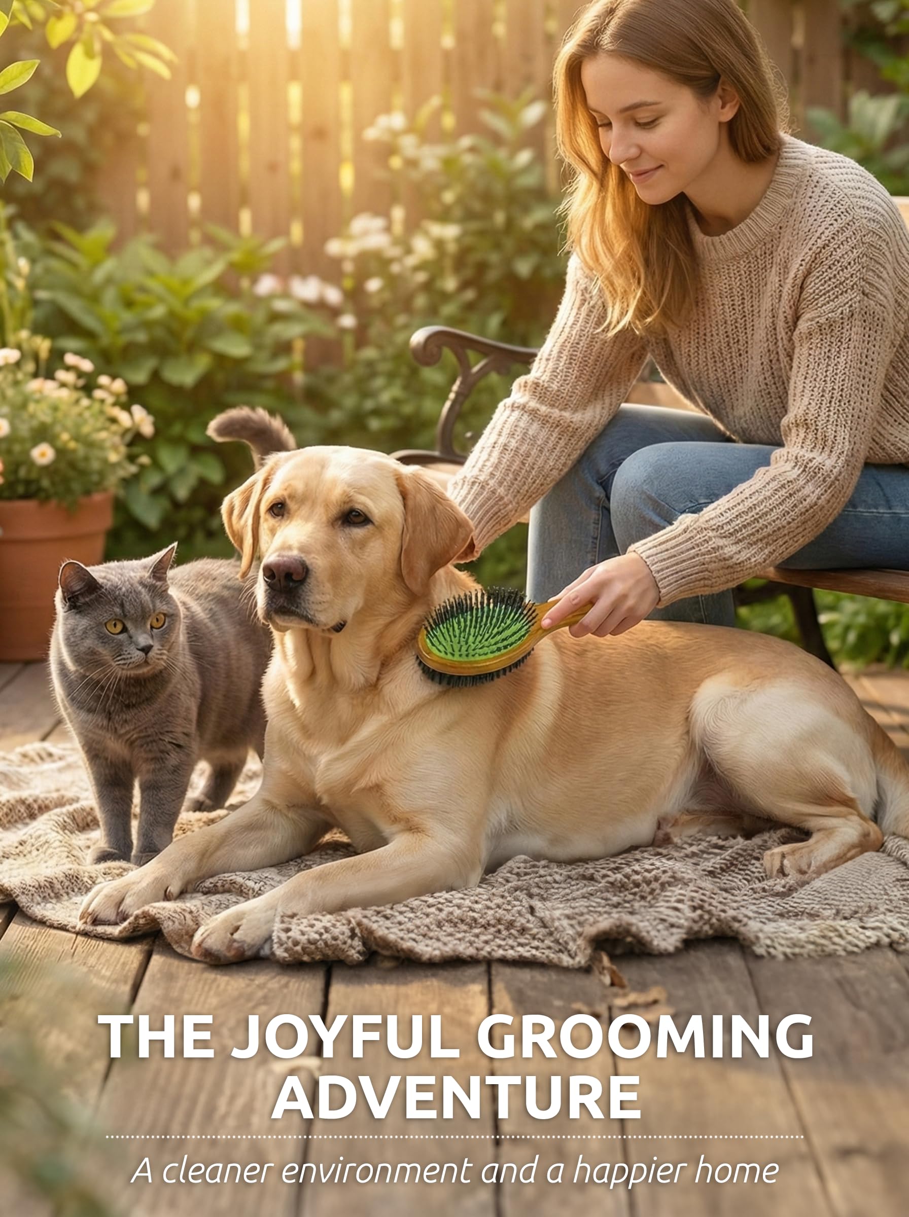 TAKAVU wood-handle grooming tool suits daily pet care routines.