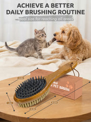 TAKAVU two-in-one design close-up highlighting detangling and oil distribution for healthier fur