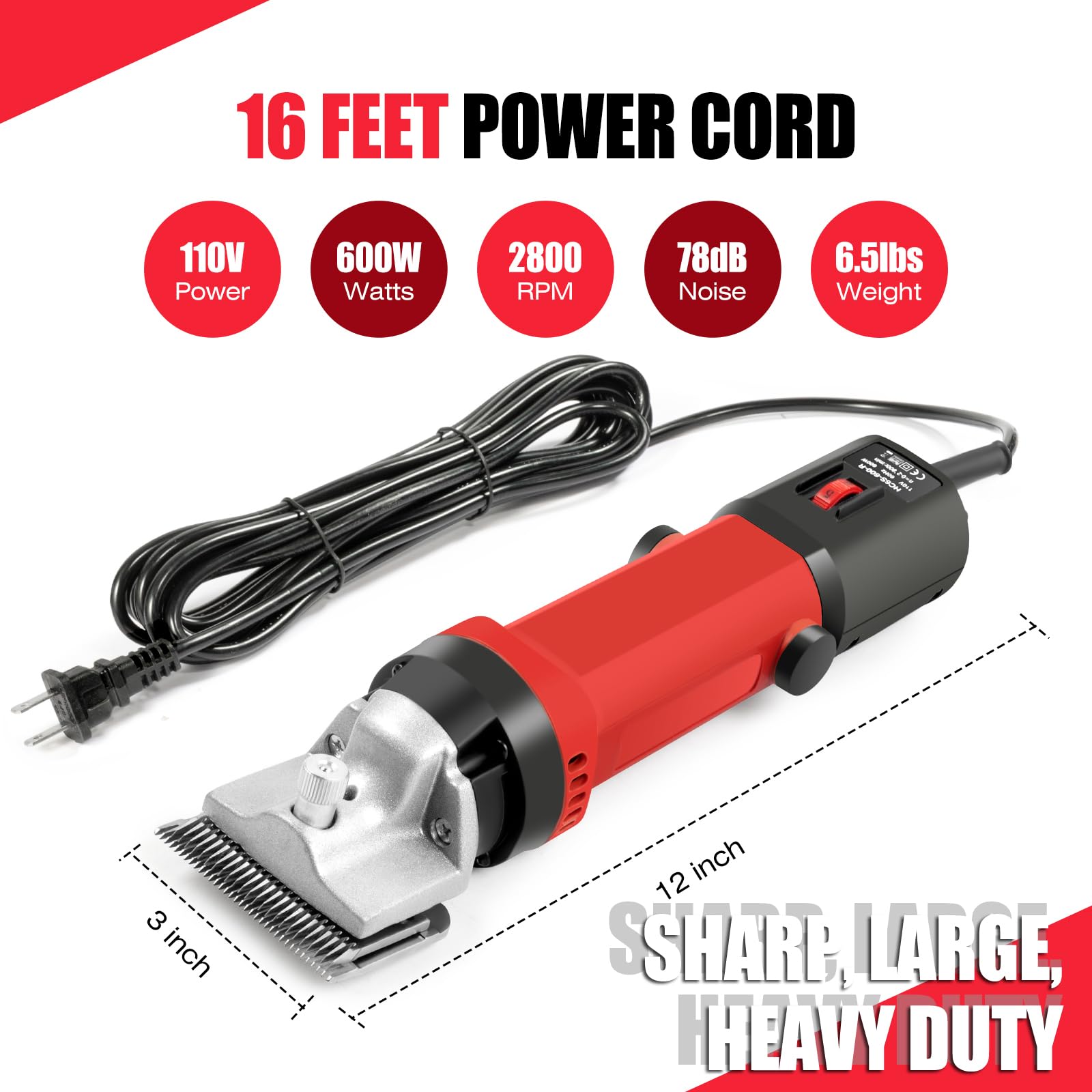 TAKEKIT 16ft power cord for flexible movement around animals