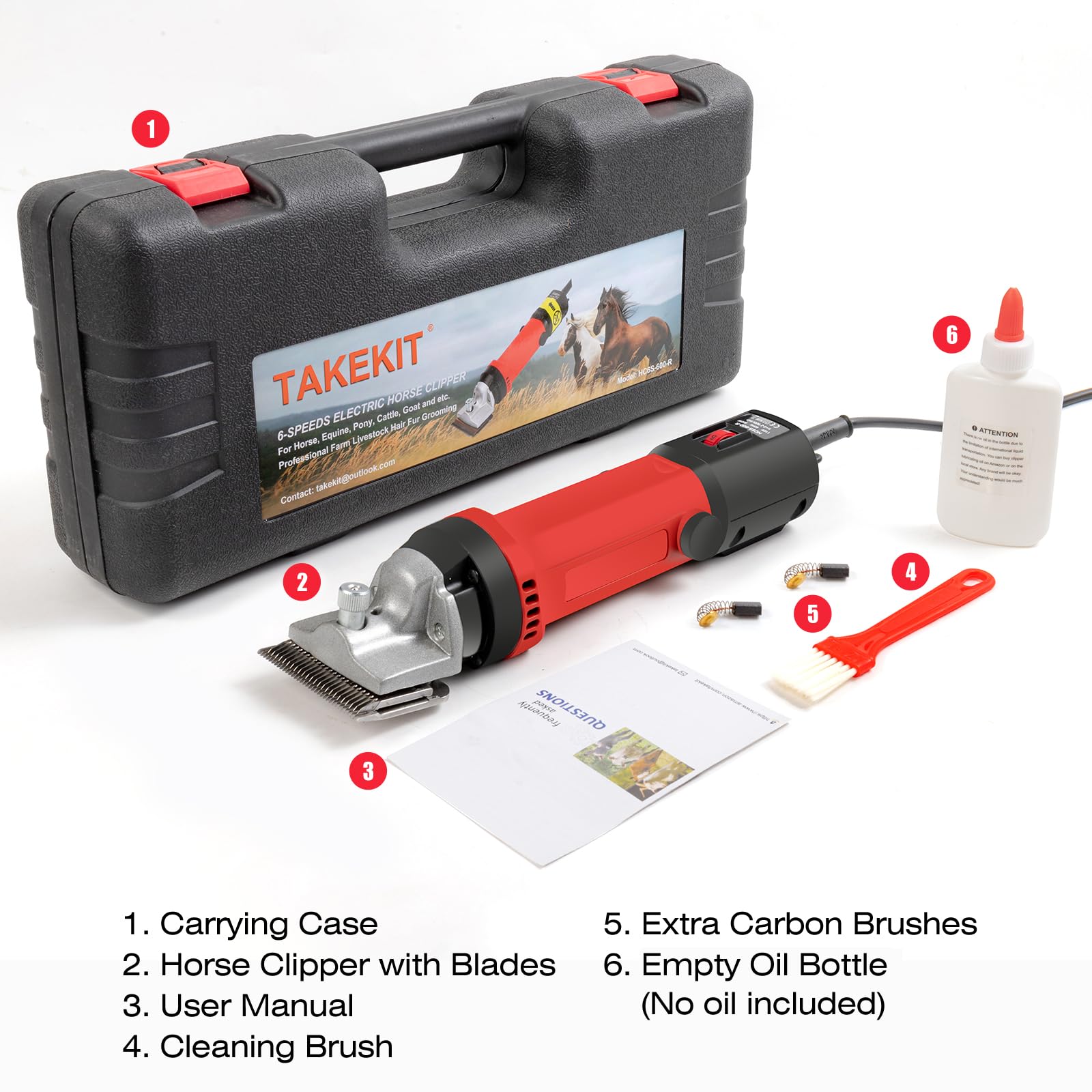 TAKEKIT Professional equine clipper for full-body grooming