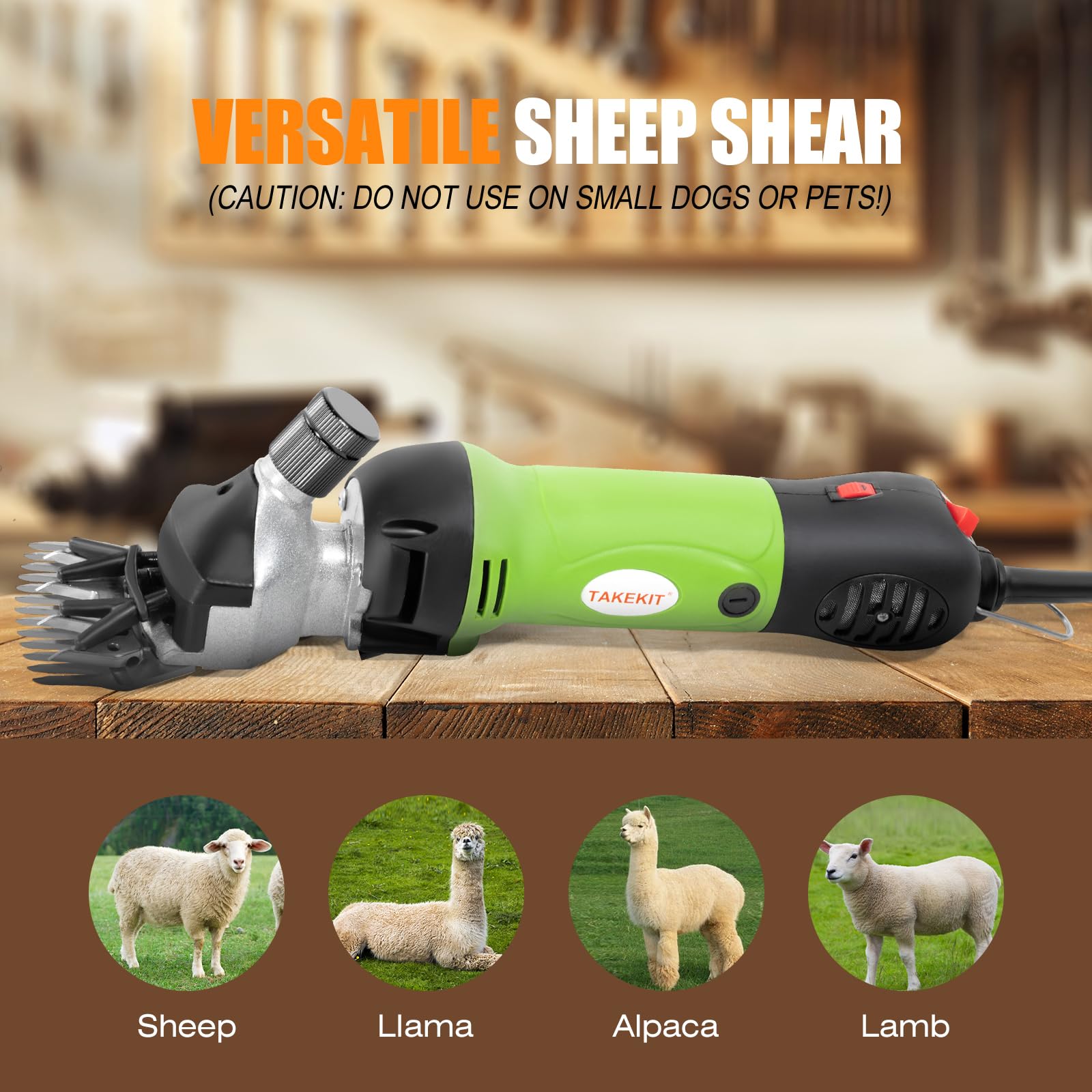 TAKEKIT Sheep Shears ideal for alpacas and llamas during routine trims.