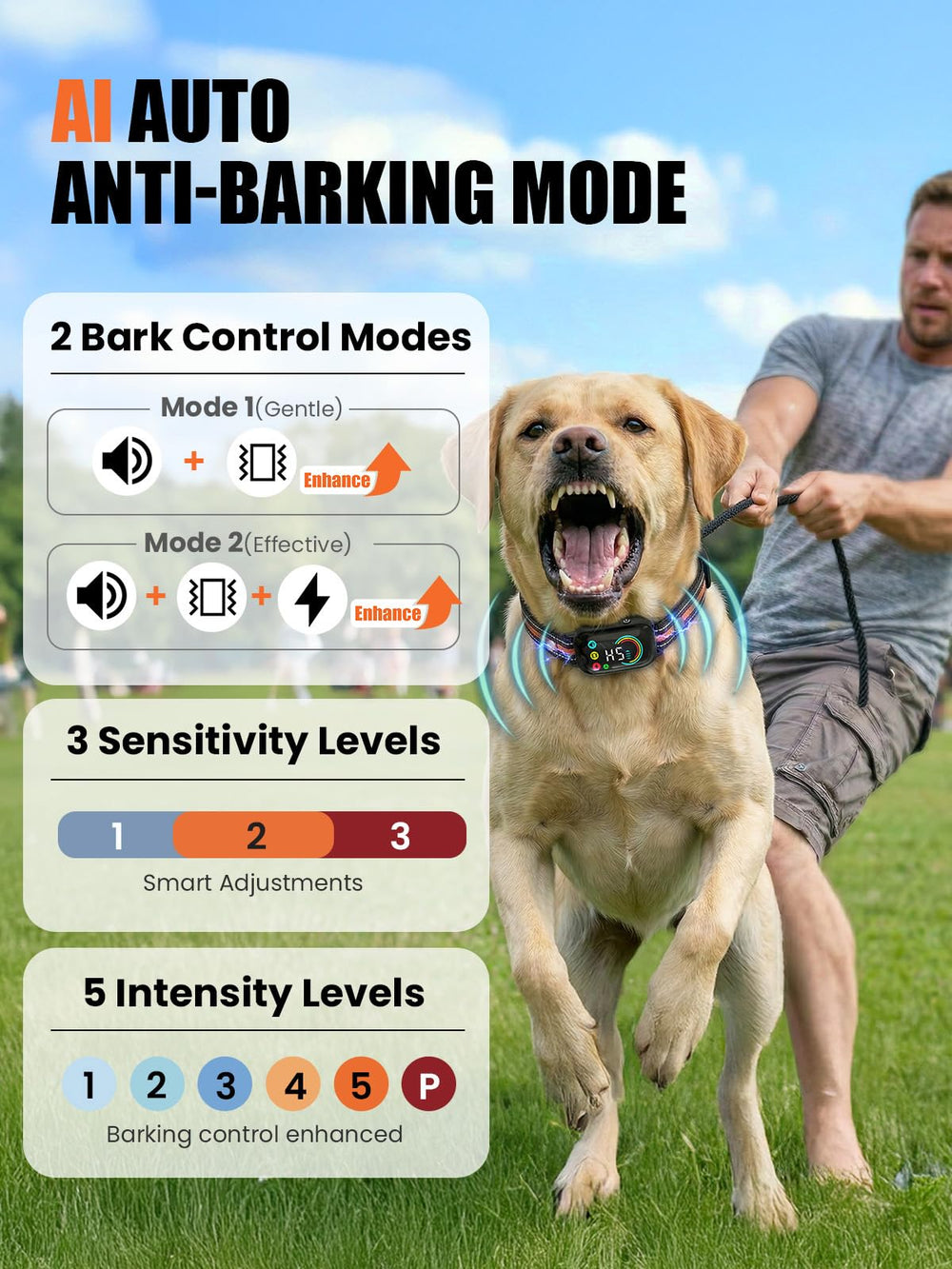 Tallentrol AI bark detection sensor reduces false triggers for calmer sessions.