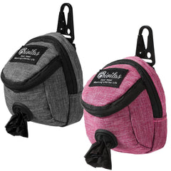 Talltalk dog treat pouch pink front view for organized walks and snacks.