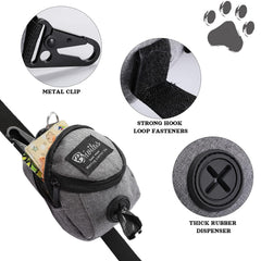 Talltalk poop bag holder clip-on leash for hands-free cleanup.