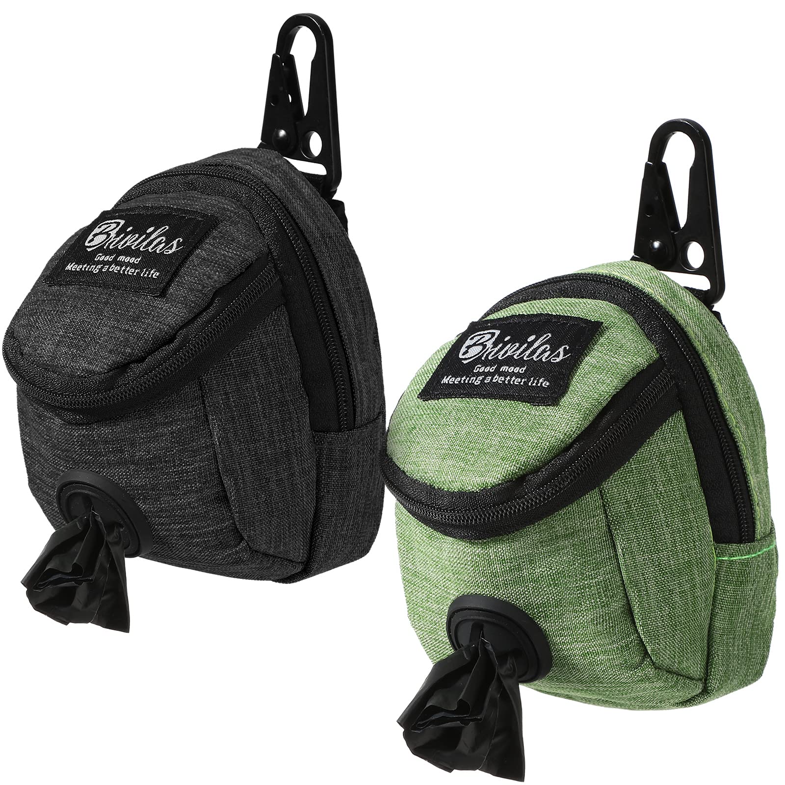 Talltalk two-piece dog treat pouch in green for easy walk-time snacks