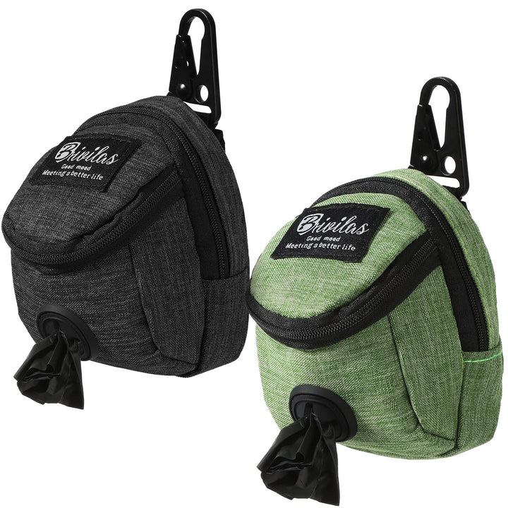 Talltalk two-piece dog treat pouch in green for easy walk-time snacks
