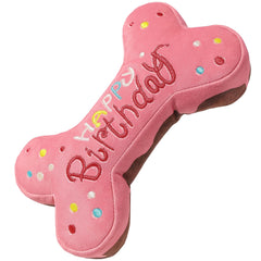 Tamu style dog birthday toy bone cake for festive play and safe chewing