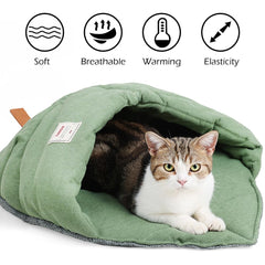 TANGN cat cave bed interior padding provides plush support for restful sleep