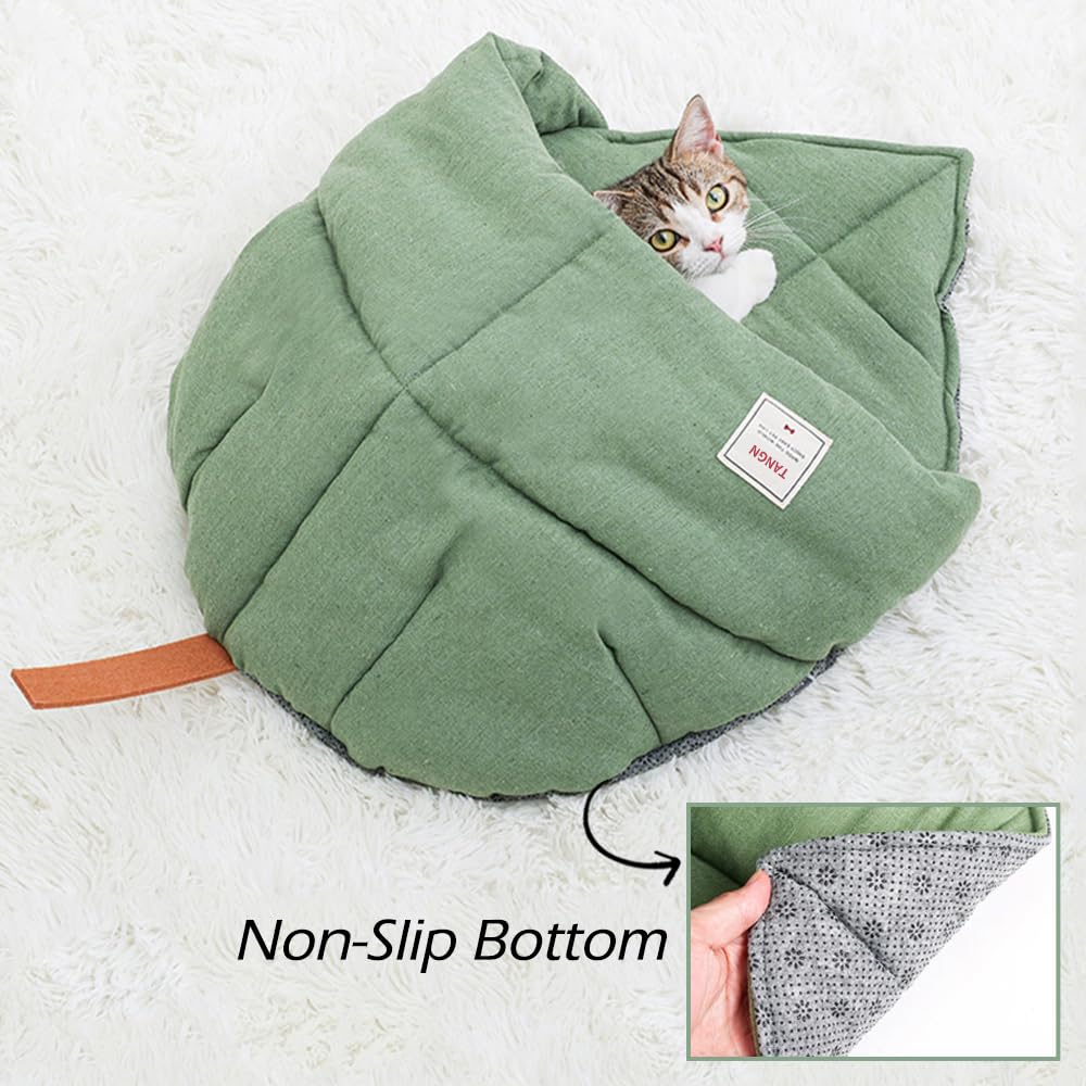 TANGN non-slip bottom cat bed keeps it in place on smooth floors