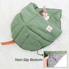 TANGN non-slip bottom cat bed keeps it in place on smooth floors