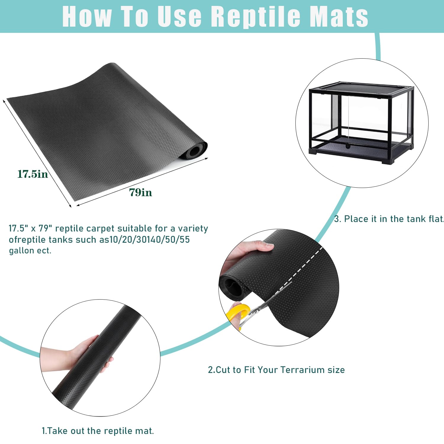 TankMatDecor reptile leaves boost visual appeal and texture.