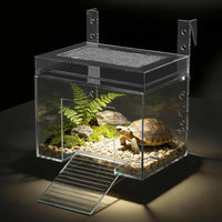 TAOKEKE adjustable turtle basking platform in aquarium for clear visibility and dry basking