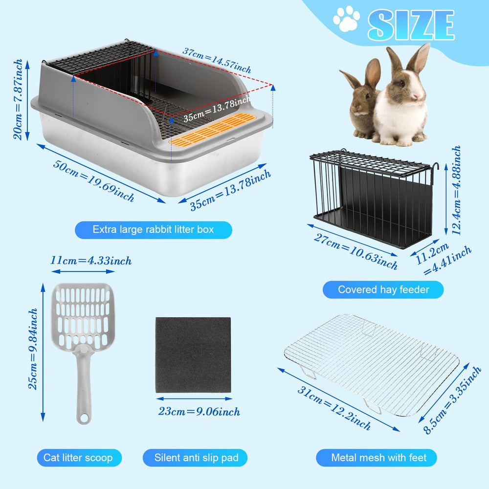 TAOKEKE assembled rabbit litter box kit ready for quick setup.