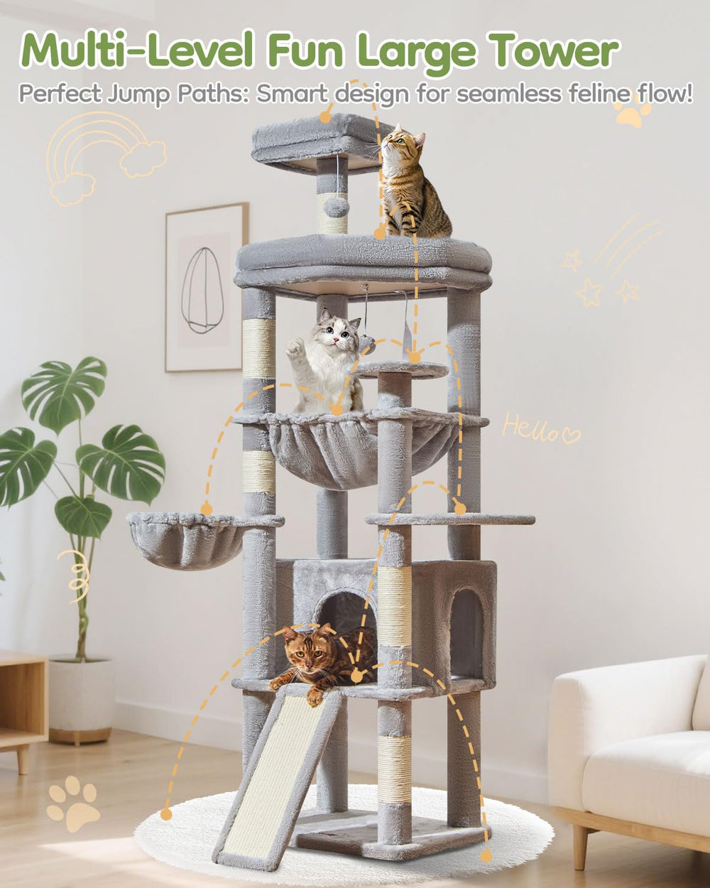 Taoqimiao full cat tree setup for multi-cat homes.