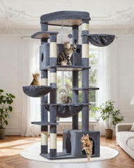 Taoqimiao 72-inch top platform offers elevated view and resting space for cats.