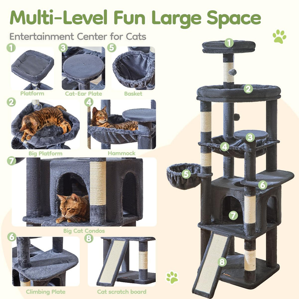 Taoqimiao lower platform offers a cozy nap spot for lounging cats.