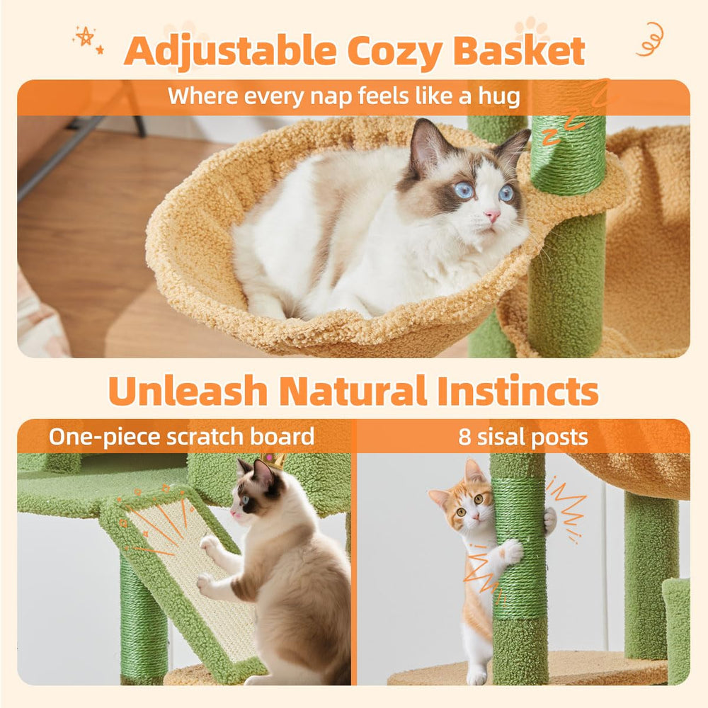 Closed condo on Taoqimiao cactus cat tree offers private hideaway