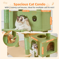 Cozy hammock on Taoqimiao cactus cat tree for group naps and solo relax