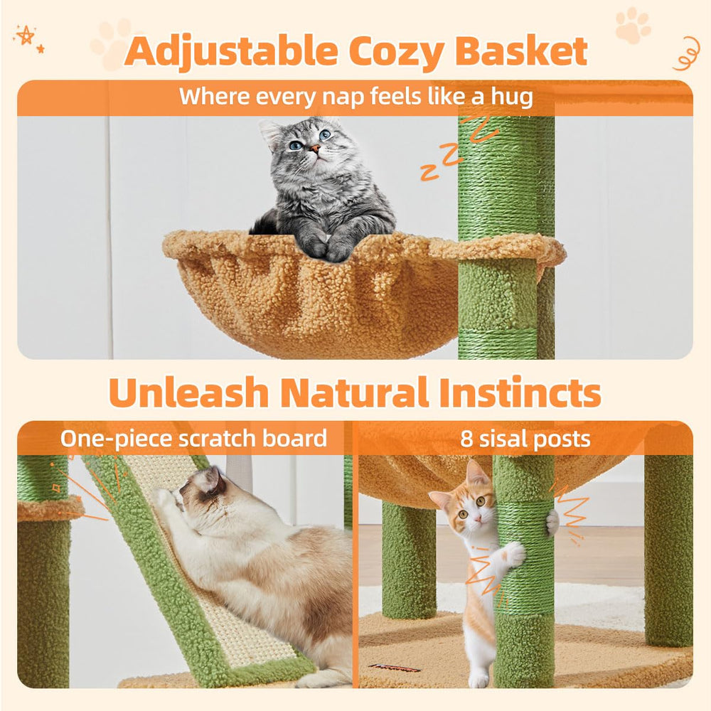 Taoqimiao Cactus Cat Tree hanging basket for lounging