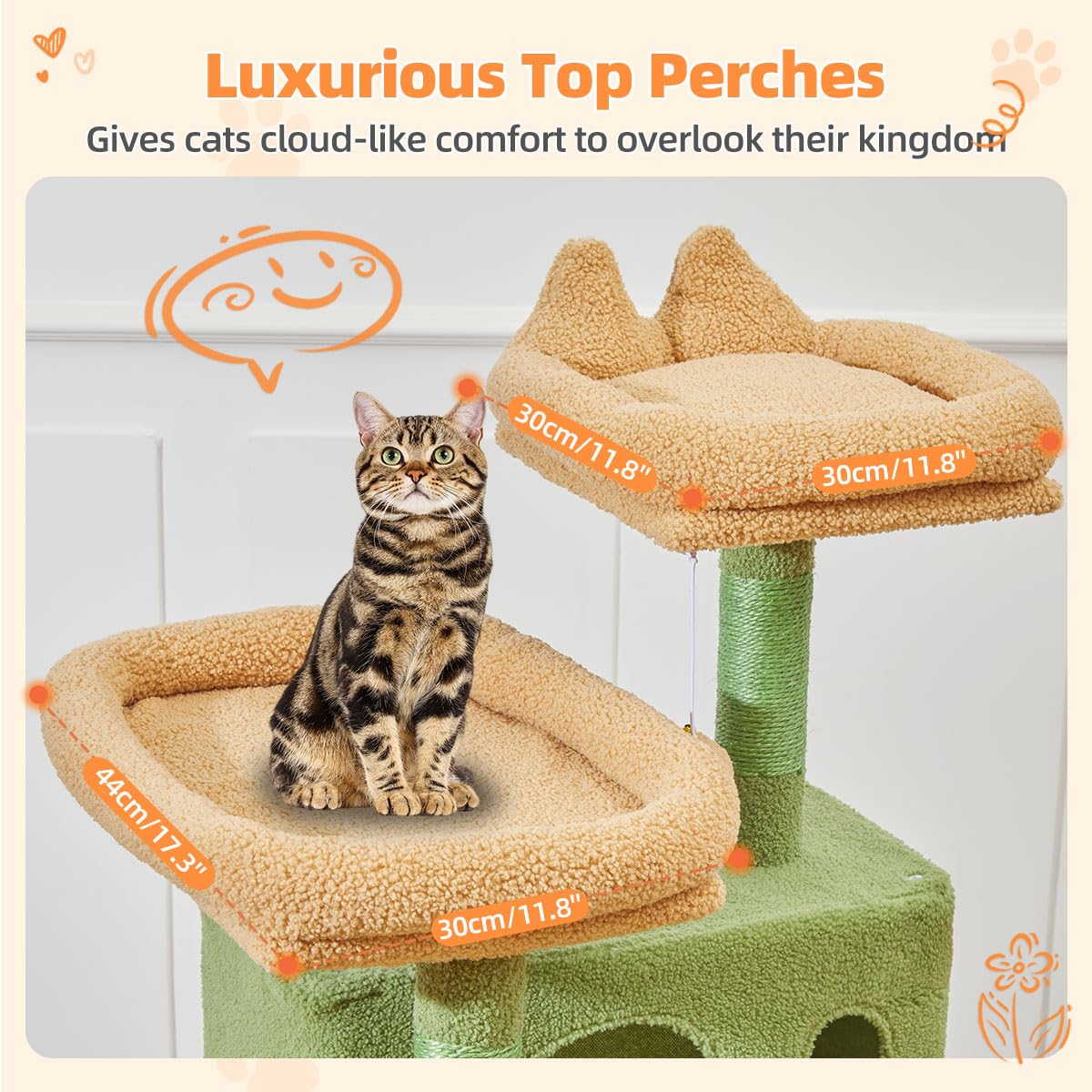Taoqimiao Cactus Cat Tree sisal ramp for scratch and climb