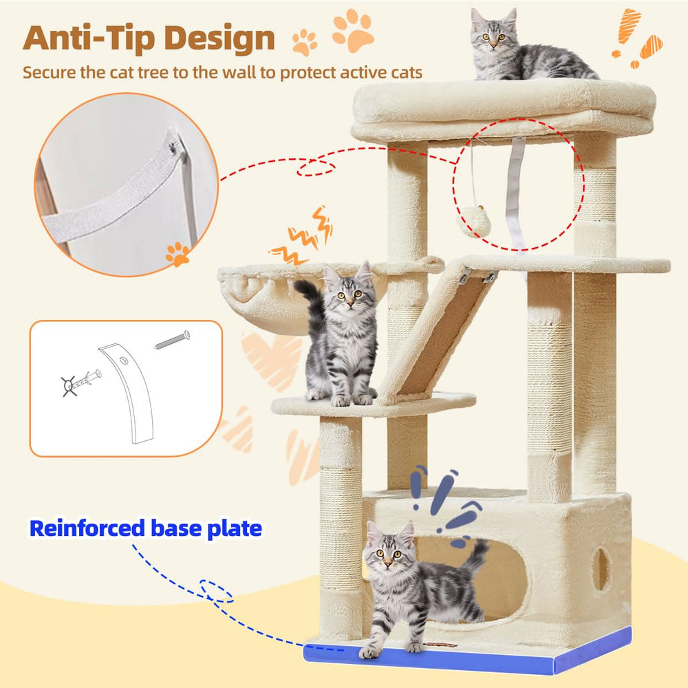 Taoqimiao cat tree 38-5 inch hanging ball for interactive play