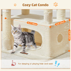 Taoqimiao cat tree 38-5 inch luxury perch with raised edges for a better view