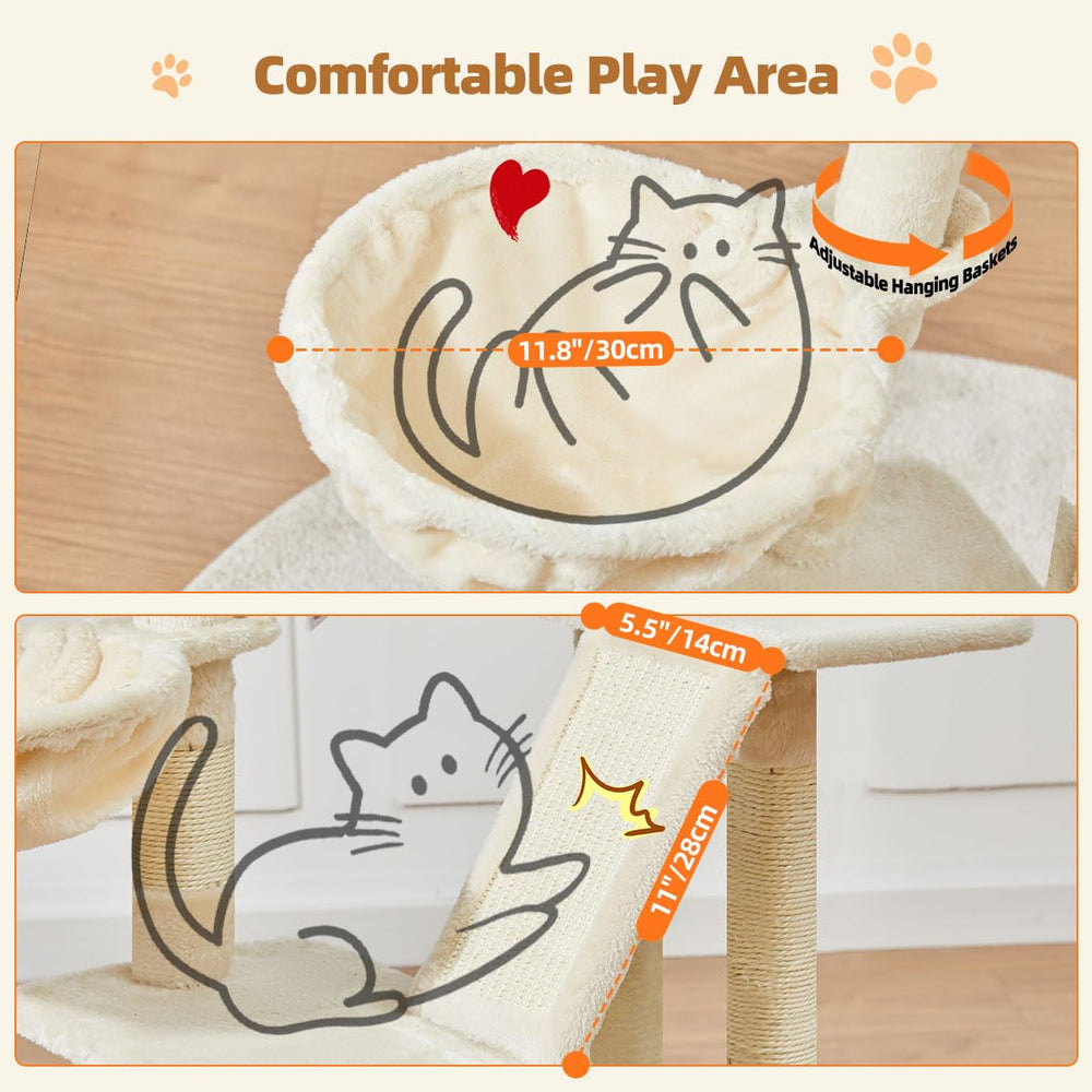Taoqimiao cat tree 38-5 inch sisal columns for durable scratching
