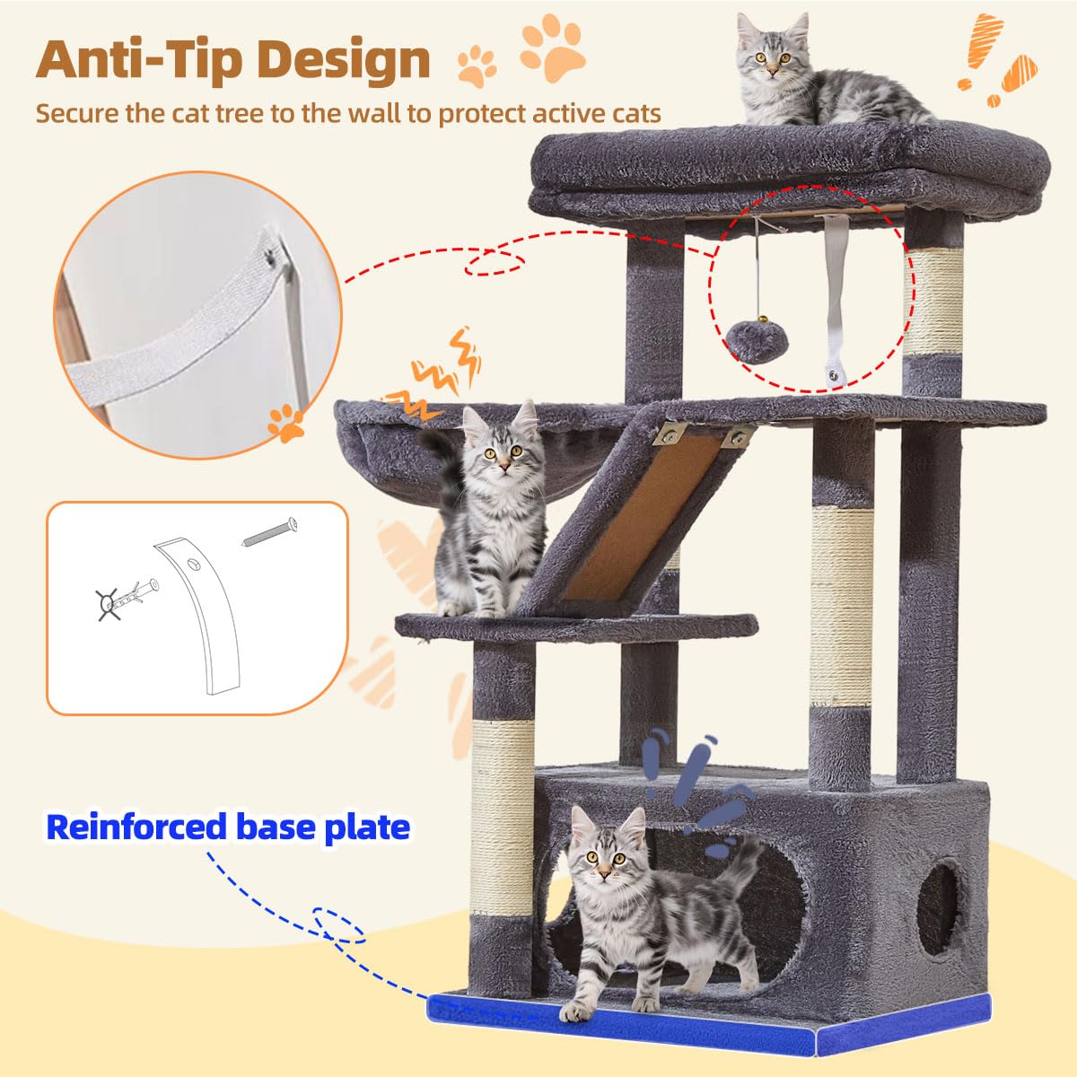 Taoqimiao anti-tip kit ensures added stability during use.
