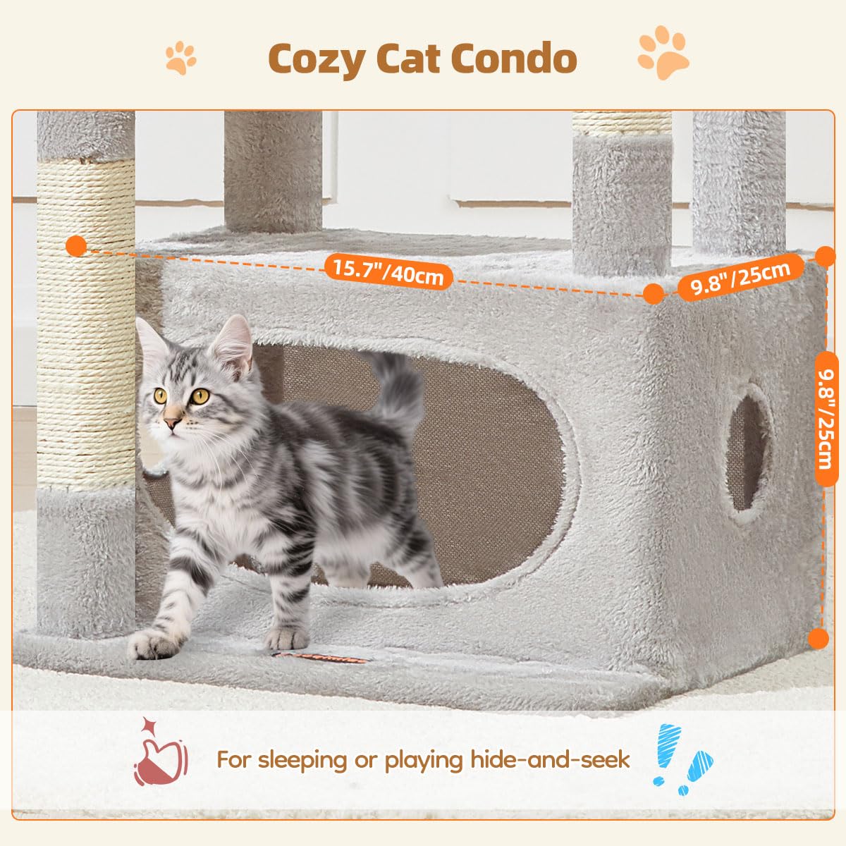 Taoqimiao plush cat apartment provides cozy resting space