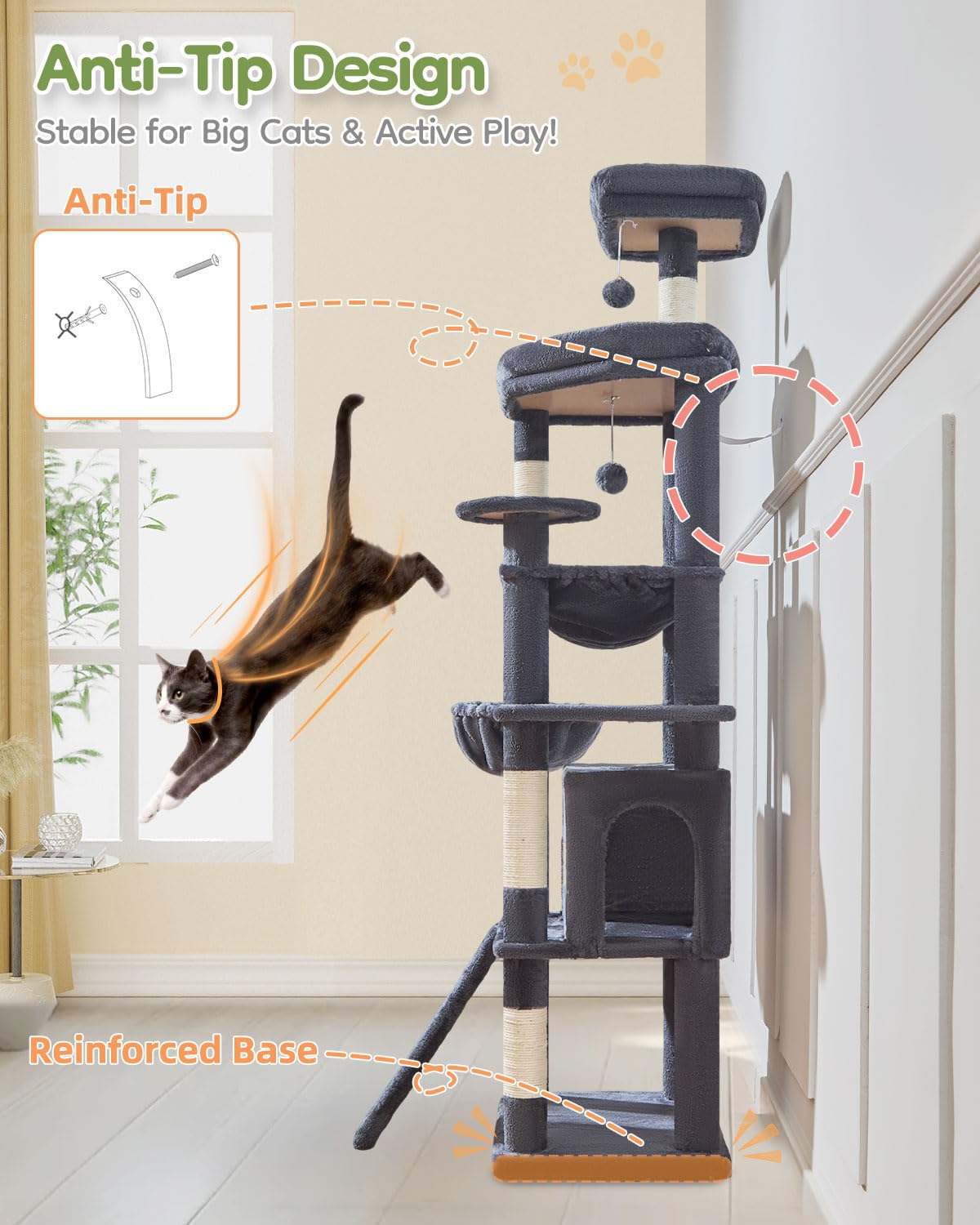 Taoqimiao design helps protect furniture by channeling scratching and climbing behaviors.