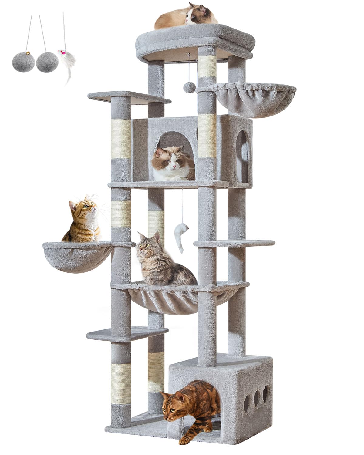 Taoqimiao included hanging toys for playful activity during rest.