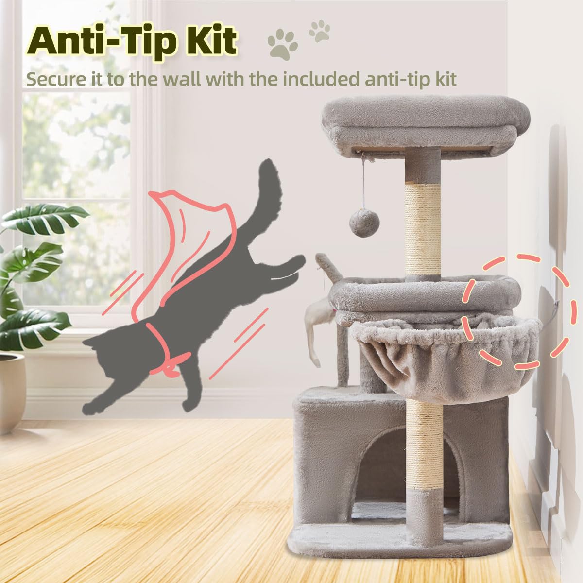 Taoqimiao MS043W hanging basket delivers plush resting spot for cats