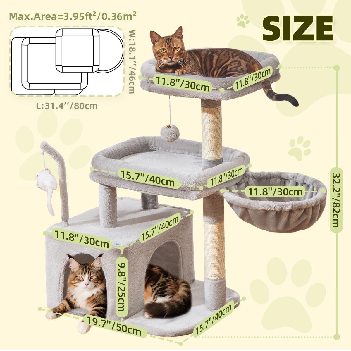 Taoqimiao MS043W teaser pole with mouse toy sparks play and hunting