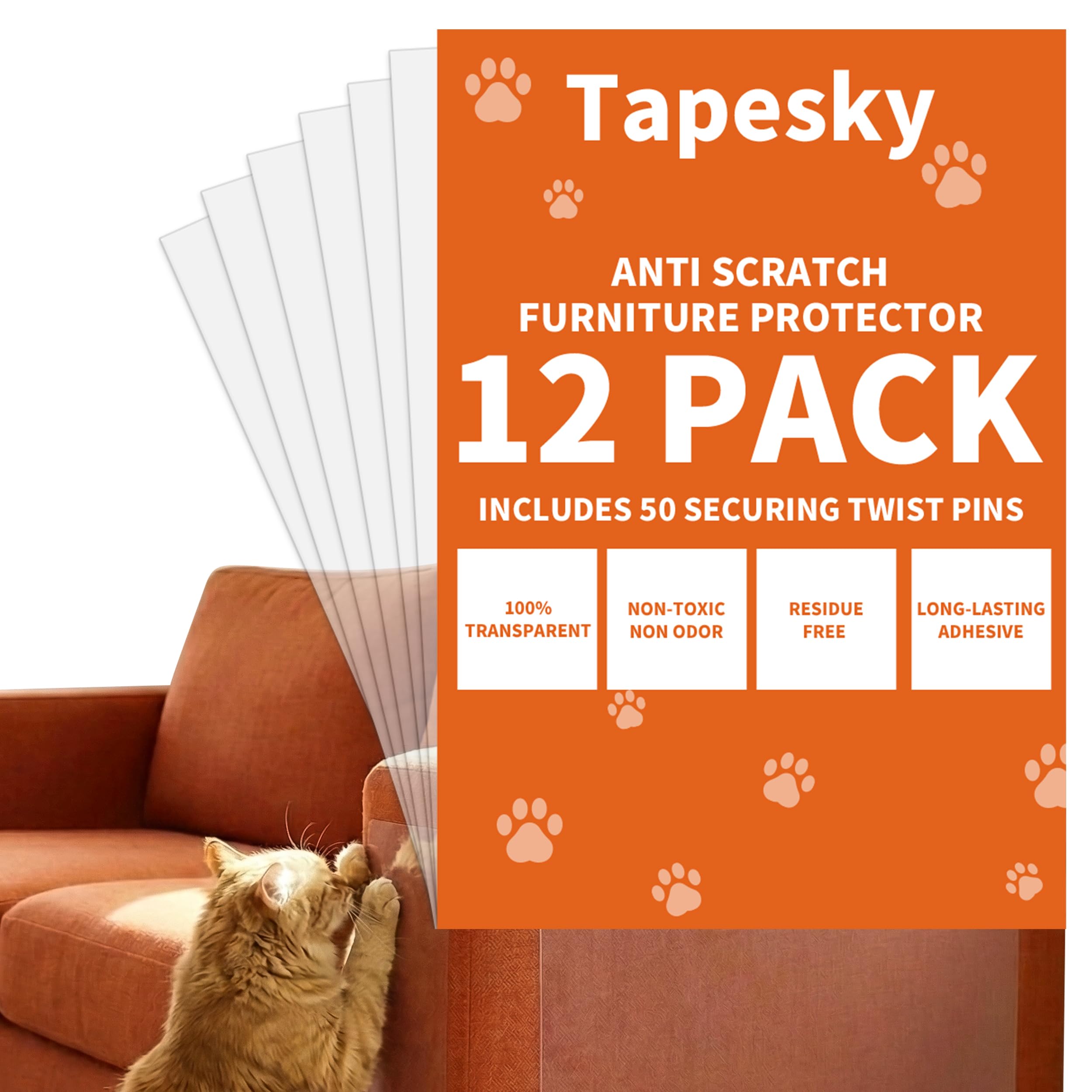 Tapesky clear sofa protector sheet shields your couch from scratches while staying nearly invisible