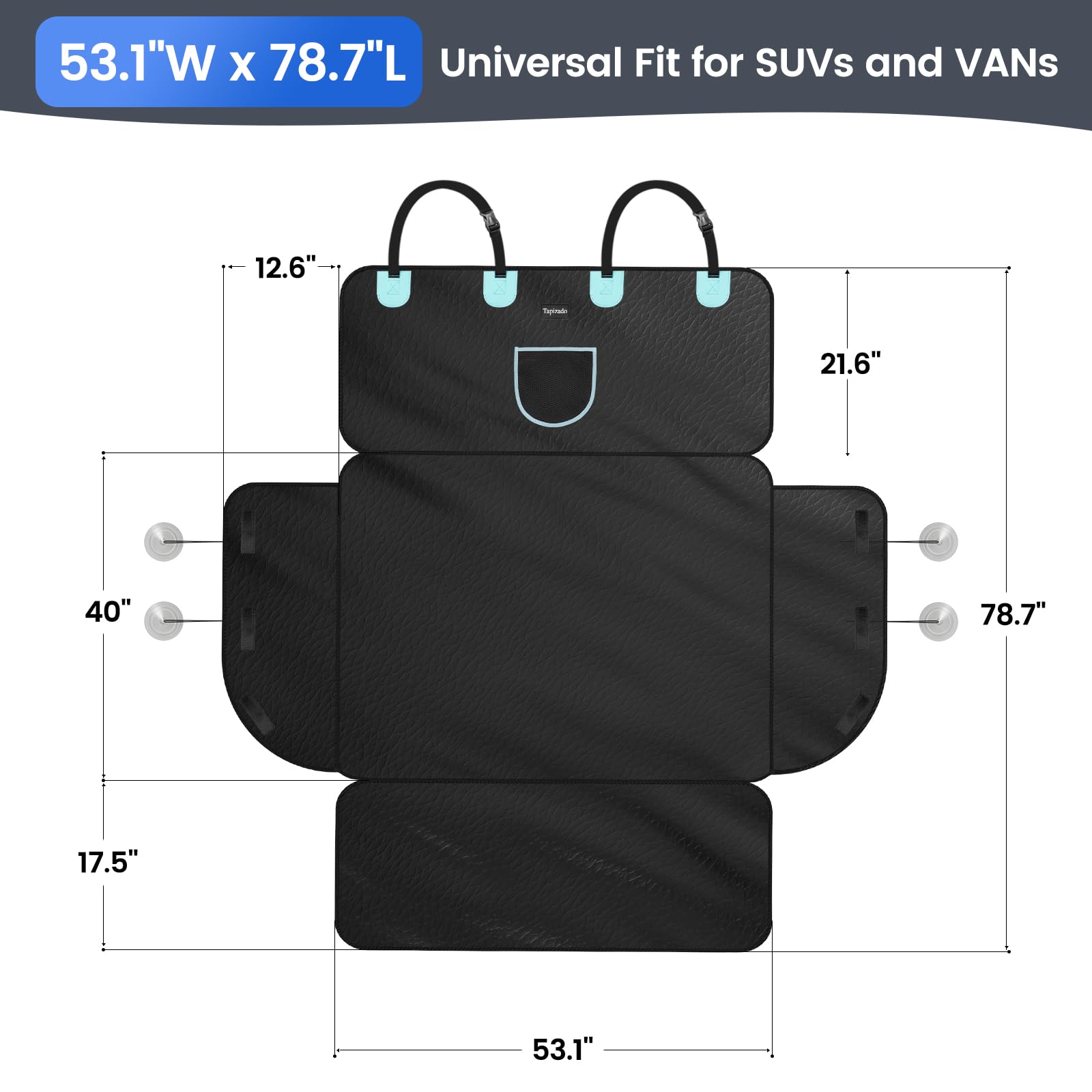 Tapizado durable material helps protect the trunk from messes and wear.