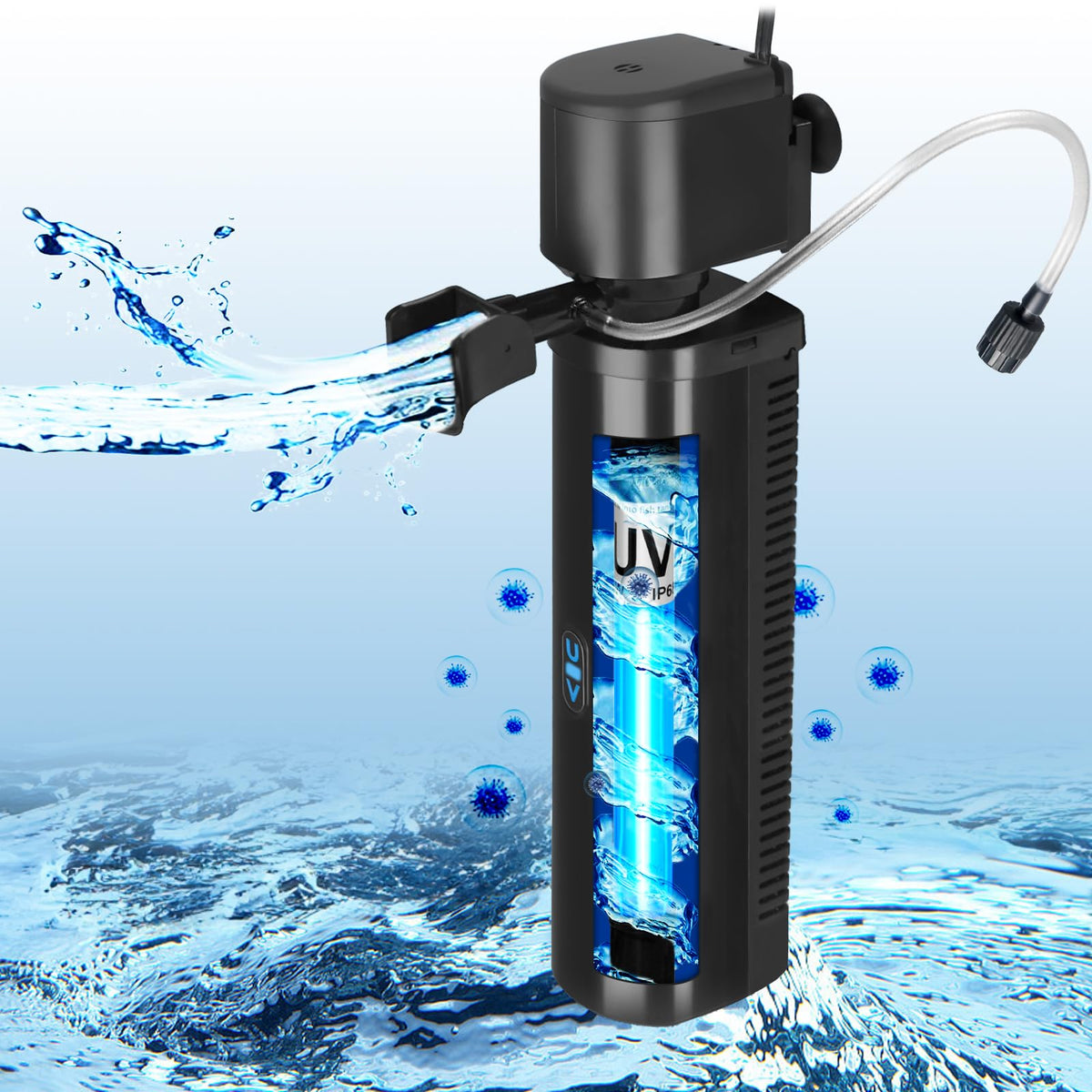 Tararium aquarium filter front view for 40-150 gallon tanks improves water clarity