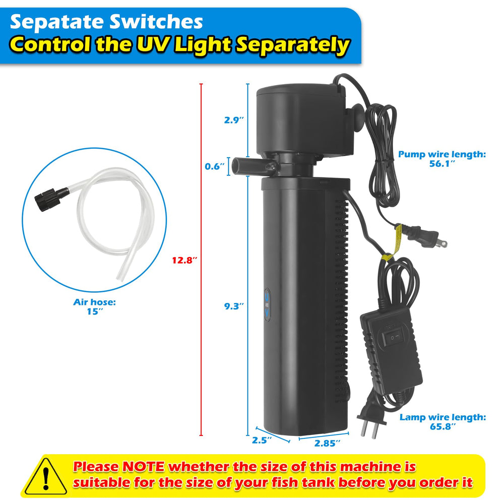 Tararium UV light on indicator glows to verify operation at a glance