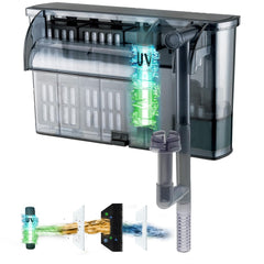 Tararium hang-on-back filter 264GPH for 20-75 gal tanks improves water clarity
