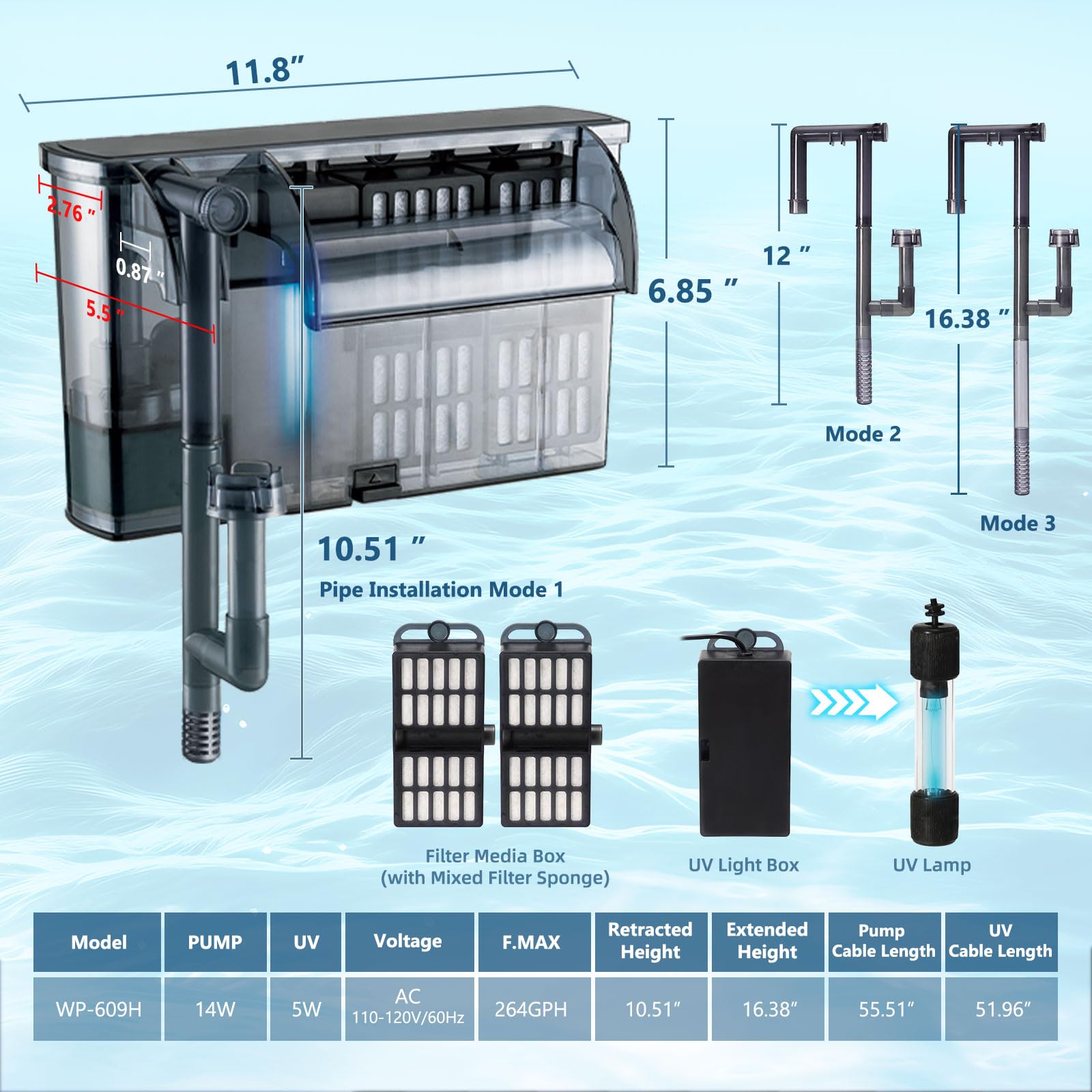 Tararium quiet waterfall design for peaceful aquarium operation
