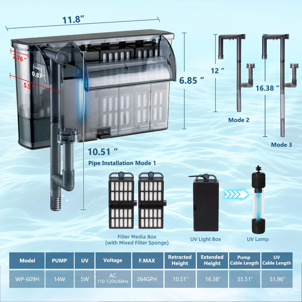 Tararium quiet waterfall design for peaceful aquarium operation