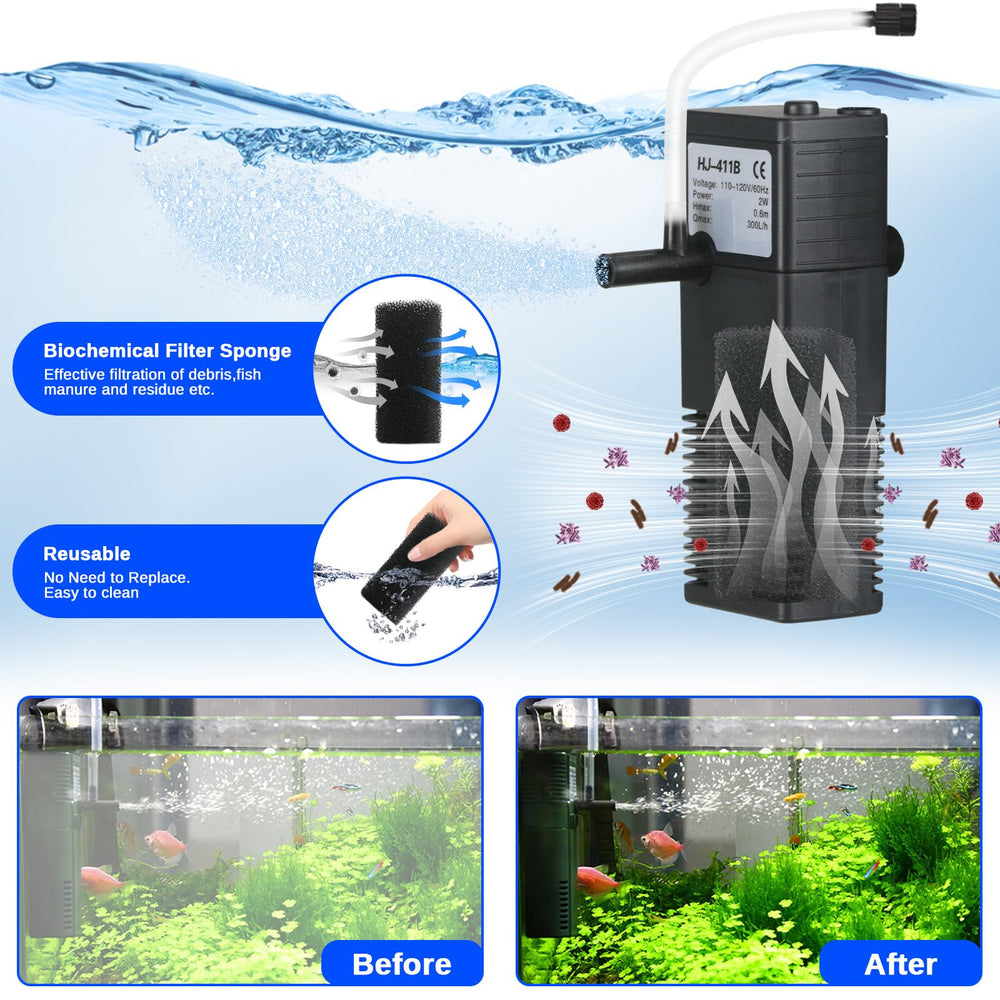 TARARIUM reusable biochemical sponge filtration maintains water clarity by trapping debris and odors