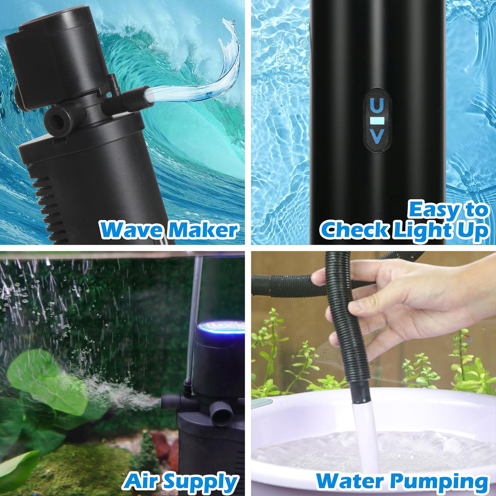 TARARIUM separate switches for pump and light enable flexible tank setup