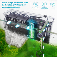 Tararium surface skimmer removes debris and oil films to boost oxygenation