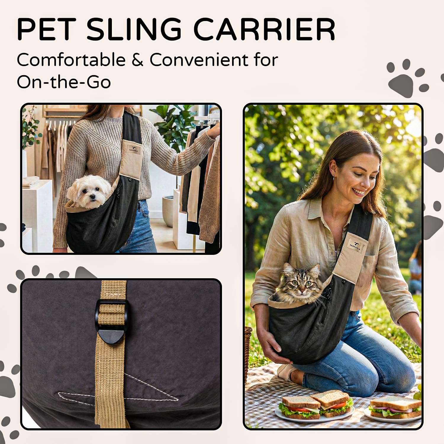 Taravela adjustable shoulder straps provide a customizable fit for daily use.