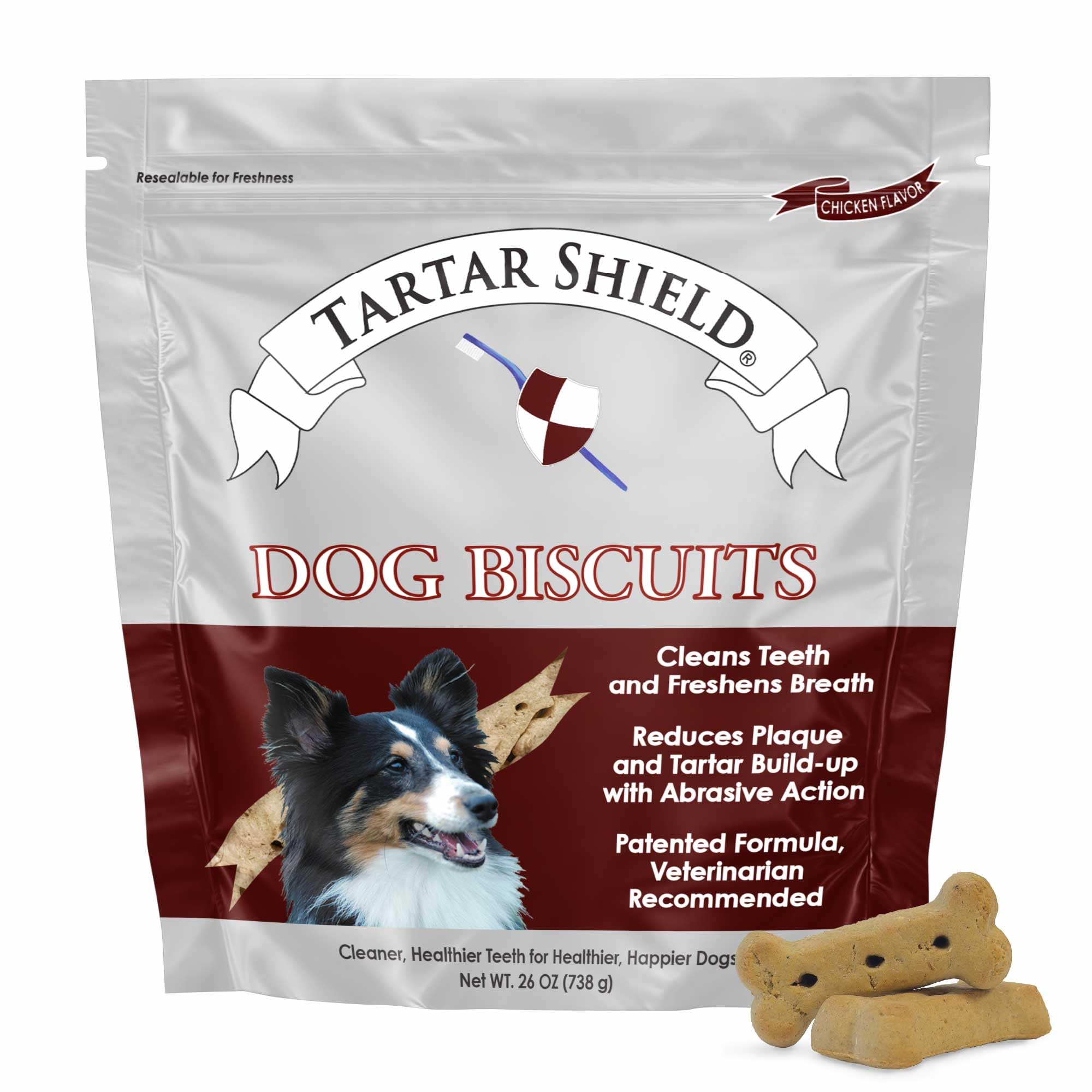 Tartar Shield dental dog biscuits pack shot for fresh breath