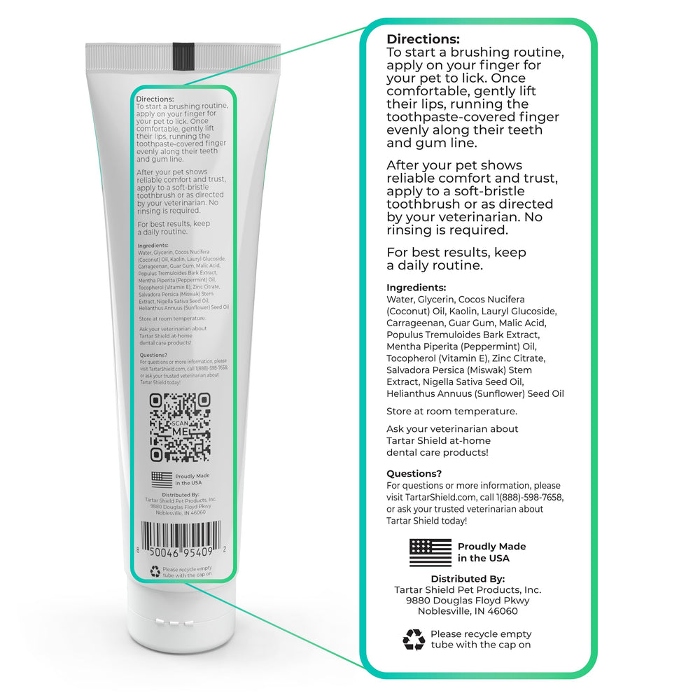 Paste on a toothbrush ready for brushing with Tartar Shield Pro Care